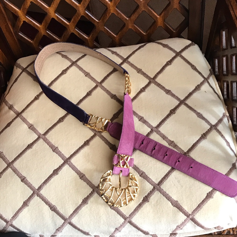 Doncaster Purple and Pink Belt with Gold Accents